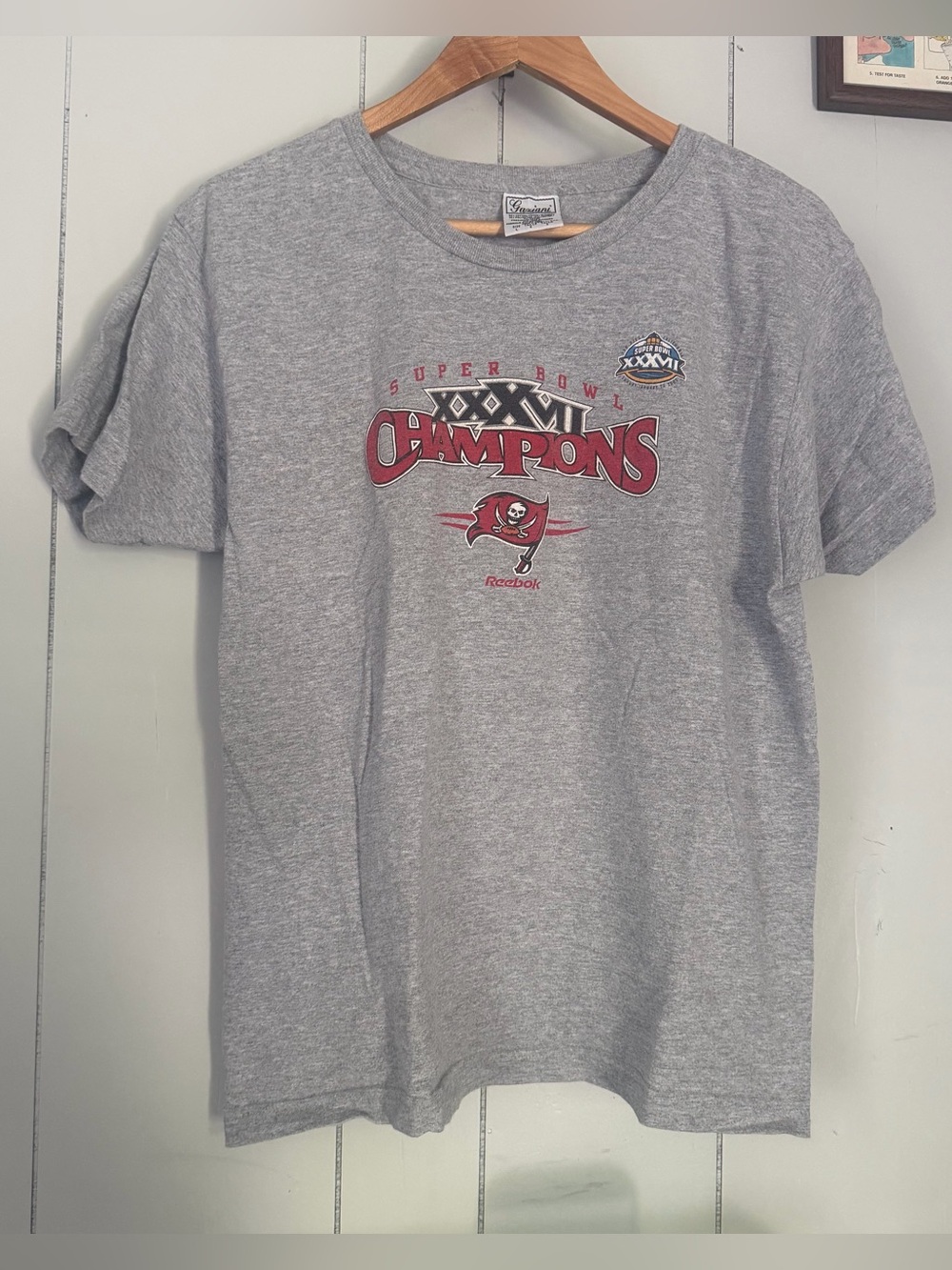 Vintage NFL Tampa Bay Buccaneers Super Bowl 2003 Shirt Adult Size Large Grey